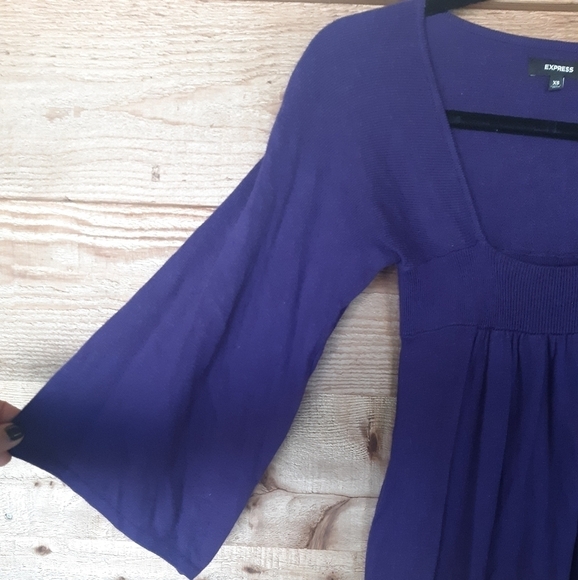 Express Minidress/Tunic Sweater with Wide Neckline - Picture 3 of 4